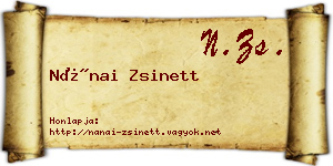Nánai Zsinett névjegykártya